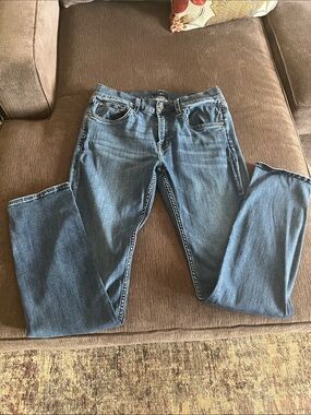 7 For All Mankind Straight Leg Medium Blue Jeans 32x30